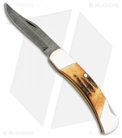 Bear & Son Lock Back Knife Genuine India Stag (2.75" Satin) 505D