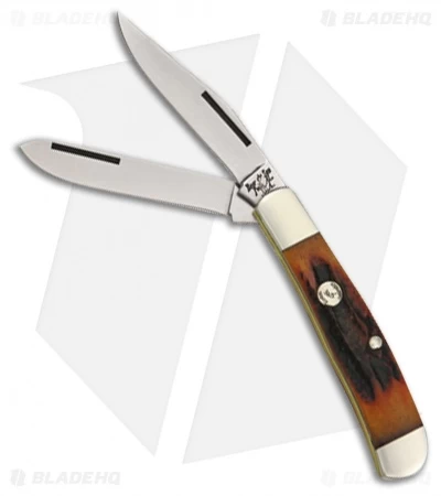Bear & Son Little Trapper Red Stag Bone Pocket Knife (2.25" Satin) CRSB54 1/2 3 Bear & Son Little Trapper Red Stag Bone Pocket Knife (2.25" Satin) CRSB54 1/2