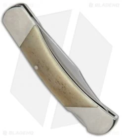 Bear & Son Midsize Lockback Knife Smooth White Bone (2.6" Satin) WSB05 -Knives Shop Bear Son Midsize LB Smooth White Bone WSB05 BHQ 52564 jr side