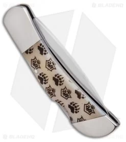 Bear & Son Midsize Lockback Knife Branded Bone (2.5" Satin) -Knives Shop Bear Son Midsize Lockback Knife Branded Bone WBJB61 BHQ 94462 ns side