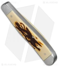 Bear & Son Slimline Trapper 3.75" Pocket Knife Stag Delrin - SD248 -Knives Shop Bear Son Slimline Trapper Stag Delrin SD248 BHQ 68446 jr sheath