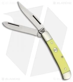 Bear & Son Little Trapper Yellow Delrin Pocket Knife (2.25" Satin) C354 1/2