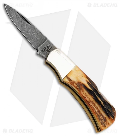 Bear & Son Cutlery Mini Executive Lockback Knife Stag (1.5" Damascus) 540D 3 Bear & Son Cutlery Mini Executive Lockback Knife Stag (1.5" Damascus) 540D