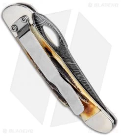 Bear & Son 3.75" Traditional Pocket Knife Genuine India Stag Bone 5149LD -Knives Shop Bear and Son Genuine India Stag Bone 5149LD BHQ 94073 jr side