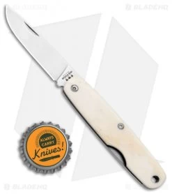 Bear & Son One Blade Pen Knife 3 1/2" White Smooth Bone WSB79 -Knives Shop Bear and Son One blade Pen White Smooth Bone WSB79 BHQ 107981 jr bottlecap