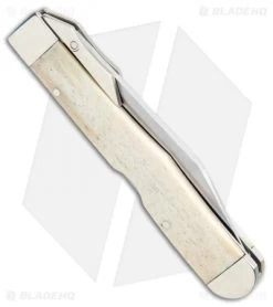 Bear & Son Swing Guard 4.375" Lockback Knife White Smooth Bone WSB11 -Knives Shop Bear and Son Swing Guard LB White Smooth Bone WSB11 Satin BHQ 94455 jr side