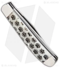 Bear & Son White Smooth Bone Bear Branded Trapper WBJB07 -Knives Shop Bear and Son White Bone Bear Branded Trapper Satin WBJB07 BHQ 94464 jr side