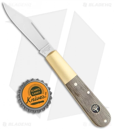 Boker Barlow Expedition 3.25" Traditional Pocket Knife Green Micarta Brass 6 Boker Barlow Expedition 3.25" Traditional Pocket Knife Green Micarta Brass - Image 4