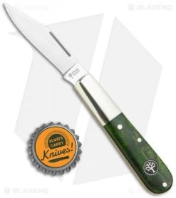 Boker Barlow Pocket Knife Green Curly Birch Wood (3.3" Satin) 118941 -Knives Shop Boker Barlow Pocket Knife Green Curly Birch Wood 118941 BHQ 120613 jr bottlecap