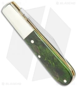 Boker Barlow Pocket Knife Green Curly Birch Wood (3.3" Satin) 118941 -Knives Shop Boker Barlow Pocket Knife Green Curly Birch Wood 118941 BHQ 120613 jr side