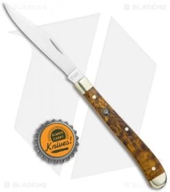 Boker Delicate Traditional Pocket Knife Curly Birch (3.3" Satin) 117016 -Knives Shop Boker Delicate Traditional Pocket Curly Birch 117016 BHQ 120606 jr bottlecap