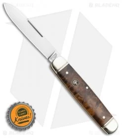 Boker Cattle Knife 4.5" Pocket Knife Curly Birch -Knives Shop Boker Traditional Cattle Knife 4.45in Curly Birch 110910 BHQ 111599 LS Bottlecap
