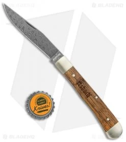 Boker Trapper Asbach Uralt Slip Joint Knife Oak Wood (3.35" Damascus) 9 Boker Trapper Asbach Uralt Slip Joint Knife Oak Wood (3.35" Damascus) -Knives Shop Boker Trapper Asbach Uralt SJ Oak Wood Damascus BHQ 137743 jr bottlecap