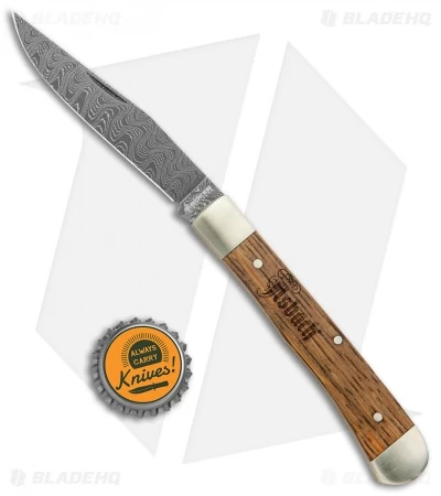 Boker Trapper Asbach Uralt Slip Joint Knife Oak Wood (3.35" Damascus) 6 Boker Trapper Asbach Uralt Slip Joint Knife Oak Wood (3.35" Damascus) - Image 4
