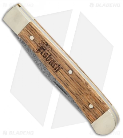 Boker Trapper Asbach Uralt Slip Joint Knife Oak Wood (3.35" Damascus) 4 Boker Trapper Asbach Uralt Slip Joint Knife Oak Wood (3.35" Damascus) - Image 2