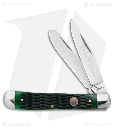 Boker Trapper Traditional Pocket Knife Jigged Green Bone (Polish D2) 3 Boker Trapper Traditional Pocket Knife Jigged Green Bone (Polish D2)