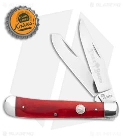 Boker Trapper Traditional Pocket Knife Smooth Red Bone (3.2" Satin) -Knives Shop Boker Trapper Traditional Pocket Knife Smooth Red Bone Satin D2 BHQ 146648 td size