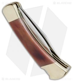 Buck Knives Buck 110/112 Combo Trapper Pocket Knife 4.75" Brown Bone 0110BNSSM1-B -Knives Shop Buck 110 112 Combo Trapper 4.75in Brown Bone BU11284 BHQ 69355 jr side