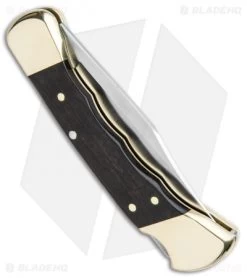 Buck Knives Buck 110 Folding Hunter Lockback Knife Ebony (3.75" Satin) 0110BRSFG -Knives Shop Buck Folding Hunter Macassar BHQ 41172 jr side