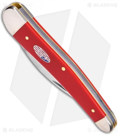 Case American Workman Seahorse Whittler Pocket Knife 4" Smooth Red Synthetic 4 Case American Workman Seahorse Whittler Pocket Knife 4" Smooth Red Synthetic - Image 2