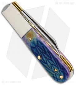 Case Barlow Pocket Knife 3.3" Purple Tribal Jigged Bone (62009 1/2 SS) 8 Case Barlow Pocket Knife 3.3" Purple Tribal Jigged Bone (62009 1/2 SS) -Knives Shop Case Barlow Purple Tribal Jigged Bone SS 61803 BHQ 101132 jr side