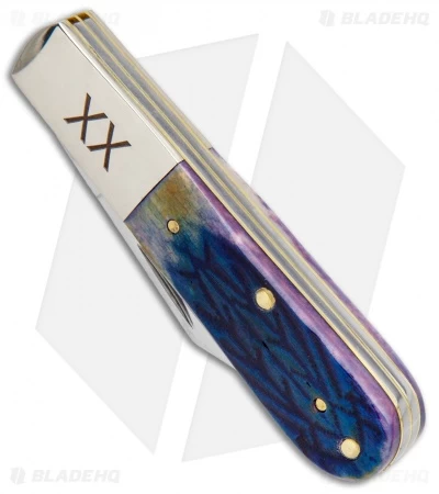 Case Barlow Pocket Knife 3.3" Purple Tribal Jigged Bone (62009 1/2 SS) 4 Case Barlow Pocket Knife 3.3" Purple Tribal Jigged Bone (62009 1/2 SS) - Image 2