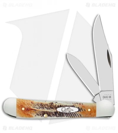 Case Copperhead Pocket Knife 3.875" Bone Stag 65323 3 Case Copperhead Pocket Knife 3.875" Bone Stag 65323