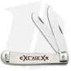 Case Cutlery 130th Anniversary Trapper Knife 4.13" White Bone -Knives Shop Case Cutlery 130th CXXX WSB Trapper Anniversary BHQ 103646 jr