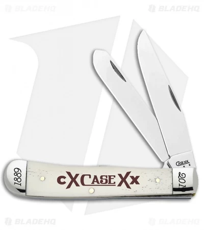 Case Cutlery 130th Anniversary Trapper Knife 4.13" White Bone 3 Case Cutlery 130th Anniversary Trapper Knife 4.13" White Bone