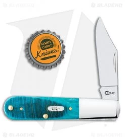 Case Cutlery Barlow Pocket Knife 3.37" Caribbean Blue Bone (61009 1/2 SS) 25595 -Knives Shop Case Cutlery Barlow Caribbean Blue Bone 25595 BHQ 93346 ns bottlecap