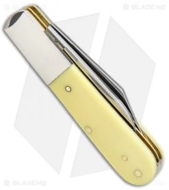 Case Cutlery Barlow Pocket Knife 3.37" Synthetic Yellow (32009 1/2 SS) 81092 -Knives Shop Case Cutlery Barlow Synthetic Yellow SS 81092 BHQ 95058 jr side
