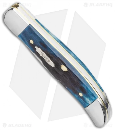 Case Pocket Hunter Knife Denim Blue Peach Seed Jigged Bone (61165 SS) 4 Case Pocket Hunter Knife Denim Blue Peach Seed Jigged Bone (61165 SS) - Image 2