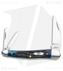 Case Seahorse Whittler Pocket Knife 4" Denim Blue Peach Seed Bone (6355WH SS)