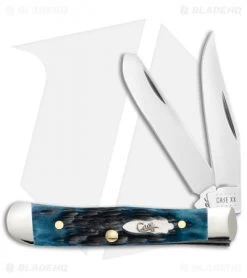 Case Cutlery Tiny Trapper Knife 2.375" Blue Jigged Bone Peach Seed (62154 SS)