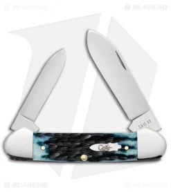 Case Cutlery Canoe Pocket Knife 3.625" Blue Jigged Bone Peach Seed (62131 SS)