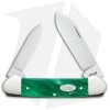 Case Cutlery Canoe Pocket Knife 3.6" Christmas Green Kirinite -Knives Shop Case Cutlery Canoe Christmas Green BHQ 104345 jr