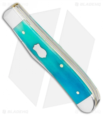 Case Cutlery Mini Trapper 3.50" Caribbean Blue Bone (73032 SS) 4 Case Cutlery Mini Trapper 3.50" Caribbean Blue Bone (73032 SS) - Image 2