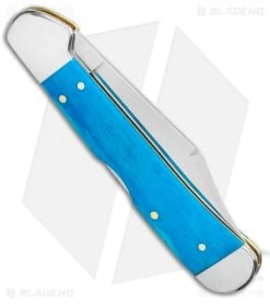 Case Mini Copperlock Pocket Knife 4.25" Caribbean Blue Bone (61549L SS) 7 Case Mini Copperlock Pocket Knife 4.25" Caribbean Blue Bone (61549L SS) -Knives Shop Case Cutlery Caribbean Blue Bone Smooth Cop 50666 BHQ 116900 LS Side