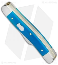 Case Medium Stockman Pocket Knife 3.625" Caribbean Blue Bone (6318 SS) -Knives Shop Case Cutlery Caribbean Blue Bone Smooth Med 50663 BHQ 116897 LS Spine