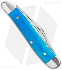 Case Peanut Knife 2.875" Caribbean Blue Bone (6220 SS) -Knives Shop Case Cutlery Caribbean Blue Bone Smooth Pea 50667 BHQ 116901 LS Side