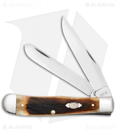 Case Cutlery Sawcut Jig Trapper Knife Dark Molasses Bone (6254 SS) 3 Case Cutlery Sawcut Jig Trapper Knife Dark Molasses Bone (6254 SS)