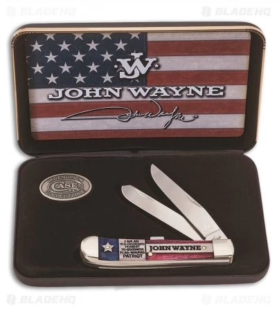 Case Cutlery John Wayne Gift Set Trapper Traditional Pocket Knife 4.125" Bone 5 Case Cutlery John Wayne Gift Set Trapper Traditional Pocket Knife 4.125" Bone - Image 3