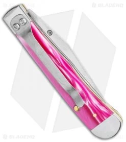 Case Kickstart TrapperLock Assisted Knife Pink Pearl Kirinite (10154AC SS) -Knives Shop Case Cutlery Kickstart Pink Pearl Kirinite 17866 BHQ 116172 LS Side