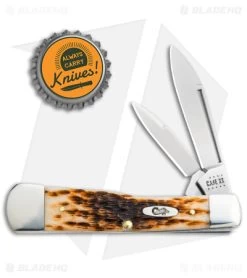 Case Large Gunstock Knife Peach Seed Jigged Amber Bone (3.75" Polish) 10728 -Knives Shop Case Cutlery Large Gunstock Amber Peach Seed Jigged Bone BHQ 122340 jr bottlecap