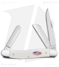 Case Cutlery Medium Stockman Pocket Knife 2.5" U.S. Flag White Synthetic