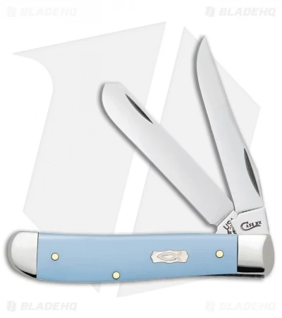 Case Cutlery Mini Trapper Knife 3.5" Blue Ice Synthetic Ichthus (4207 SS) 23385 3 Case Cutlery Mini Trapper Knife 3.5" Blue Ice Synthetic Ichthus (4207 SS) 23385