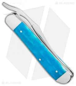 Case Russlock Knife 3.5" Smooth Caribbean Blue Bone (61953L SS) -Knives Shop Case Cutlery Russlock Caribbean Blue Bone 50665 BHQ 116899 LS Side