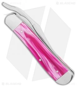 Case Russlock Liner Lock Knife 4.25" Pink Pearl Kirinite (101953L SS) 9 Case Russlock Liner Lock Knife 4.25" Pink Pearl Kirinite (101953L SS) -Knives Shop Case Cutlery Russlock Pink Pearl Kirinite 17865 BHQ 116171 LS Side