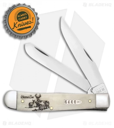 Case Cutlery Sportsman Series Trapper White Tail Deer Embellished Bone (6254 SS) 4 Case Cutlery Sportsman Series Trapper White Tail Deer Embellished Bone (6254 SS) - Image 2