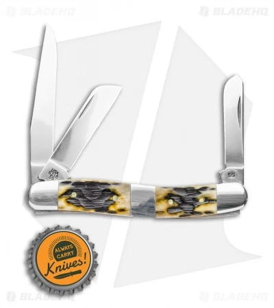 Case Medium Stockman Pocket Knife 3.625" Peach Seed Jigged Olive Bone (6318 SS) 6 Case Medium Stockman Pocket Knife 3.625" Peach Seed Jigged Olive Bone (6318 SS) - Image 4